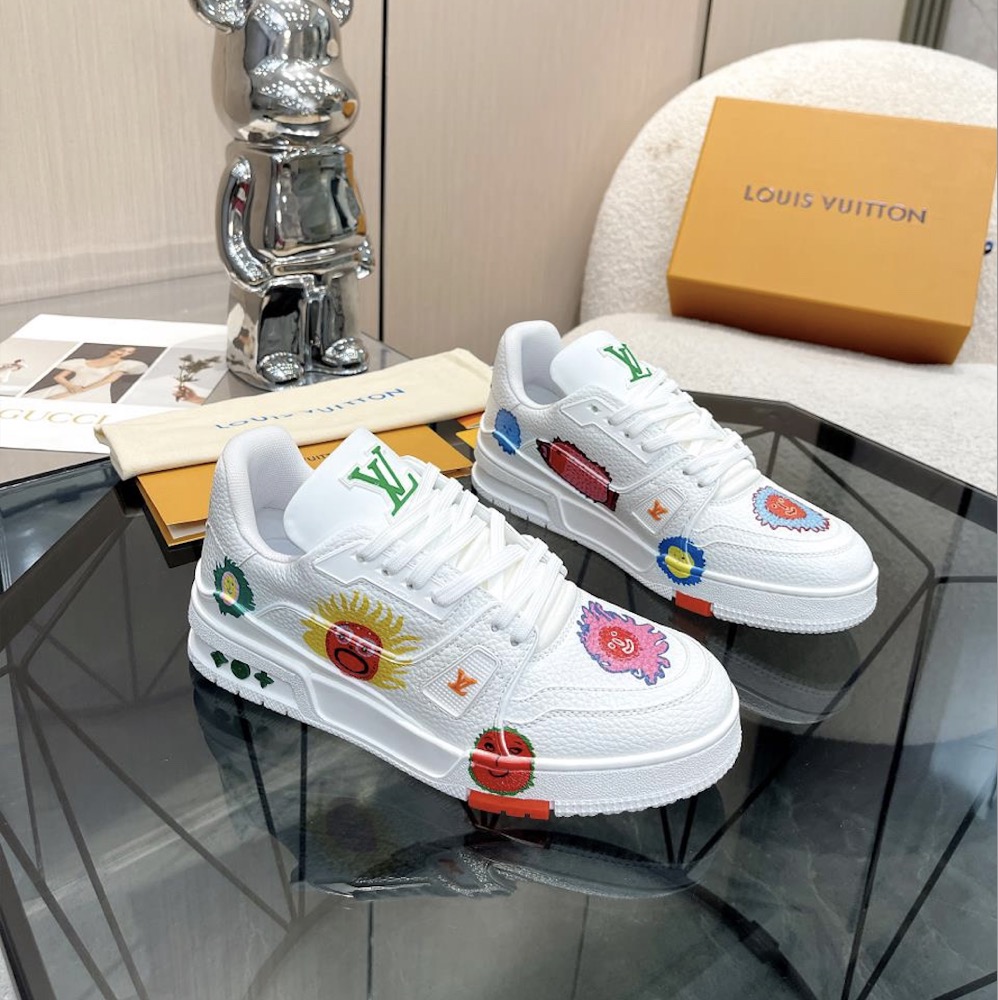 luxury trainer casual sneakers for couples Louis Vuitton x Yayoi Kusama
